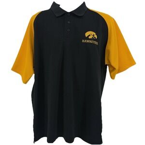 Iowa Hawkeyes Polo Shirt Men's‎ L Black Gold Embroidered Logo NCAA By KA